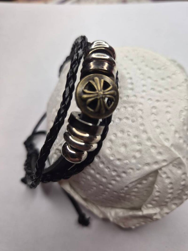 Bracelet noir rosace
