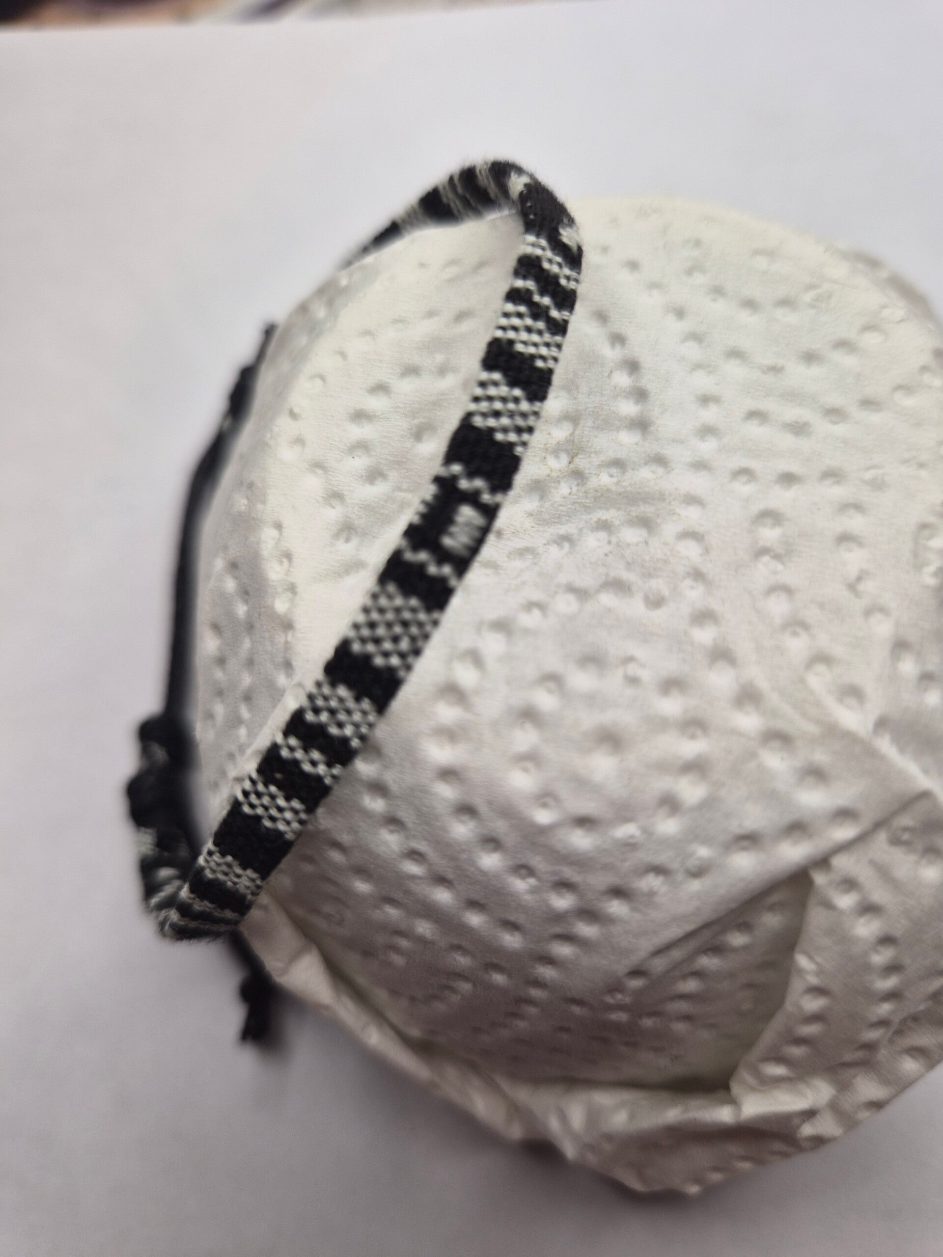 Bracelet tissu noir et blanc