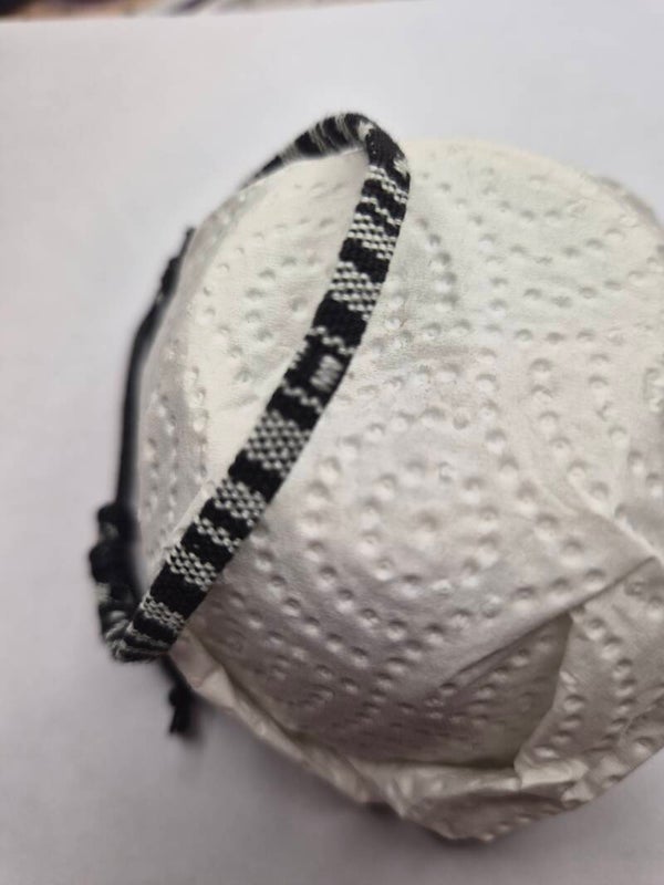 Bracelet tissu noir et blanc