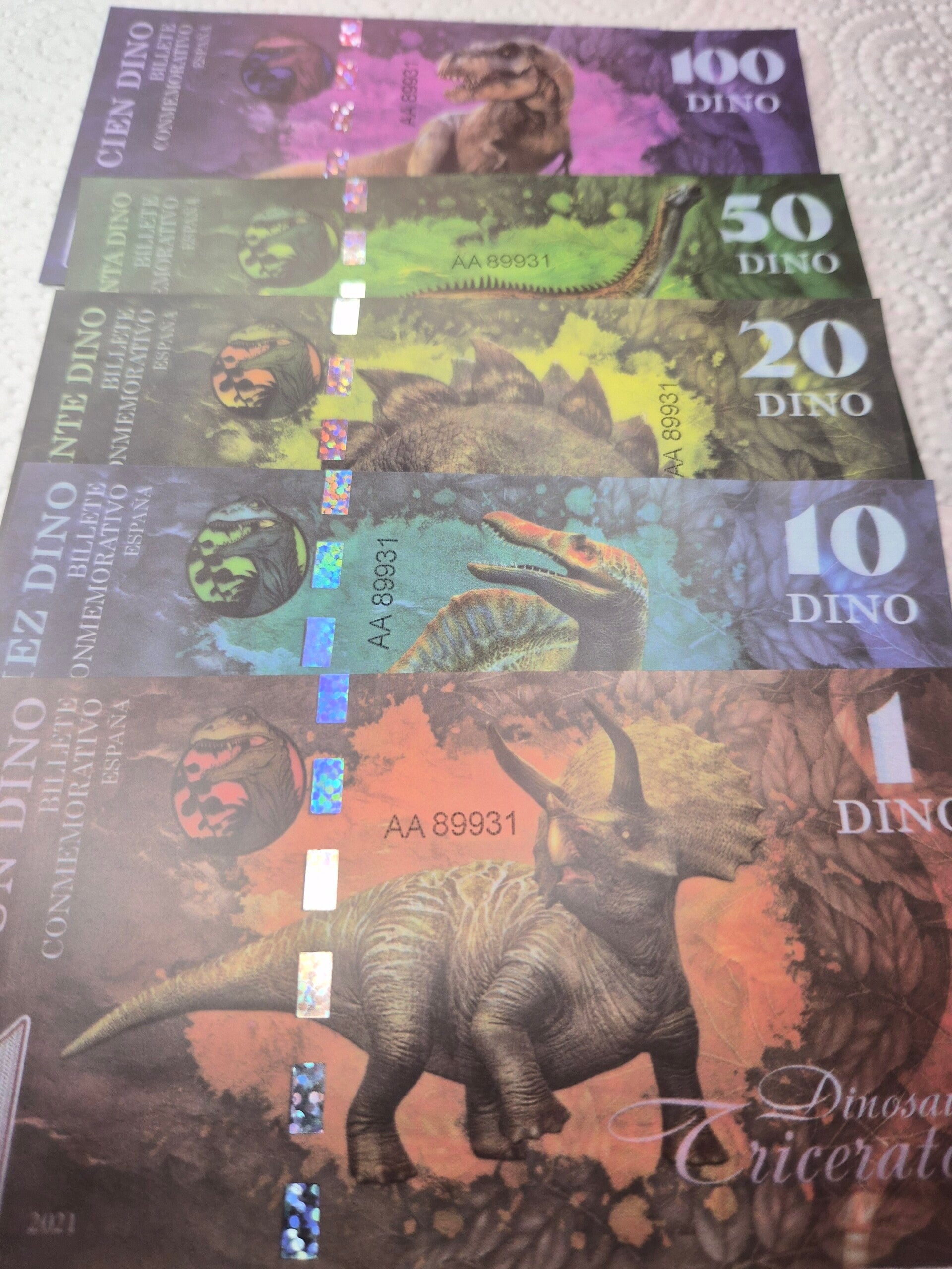 Lots de Billets commémoratifs Dinosaure