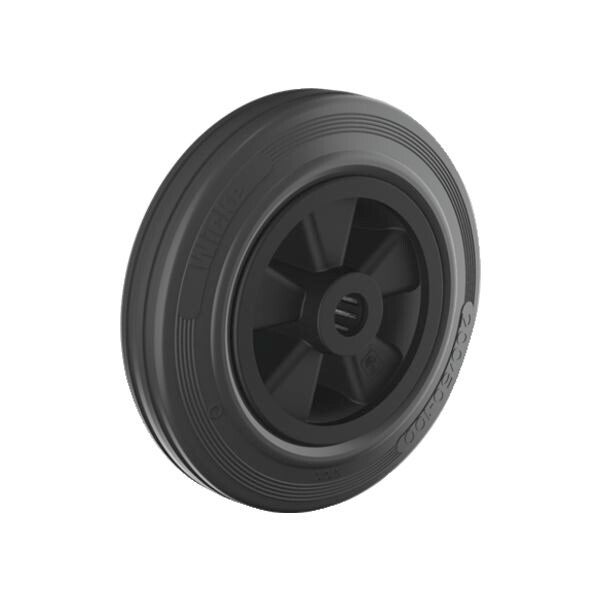 Roue caoutchouc noir diamètre 250 mm alésage 25 mm 250 kg