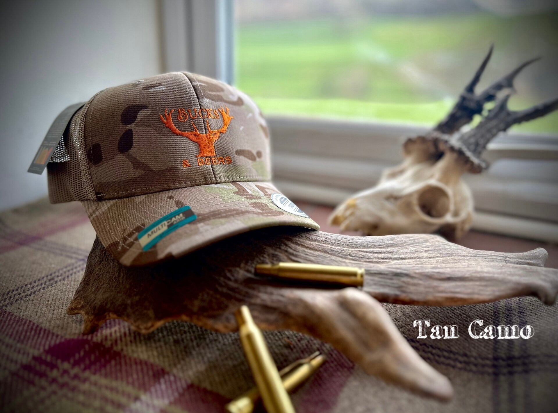Bucks & Beers Trucker Hat Tan Camo