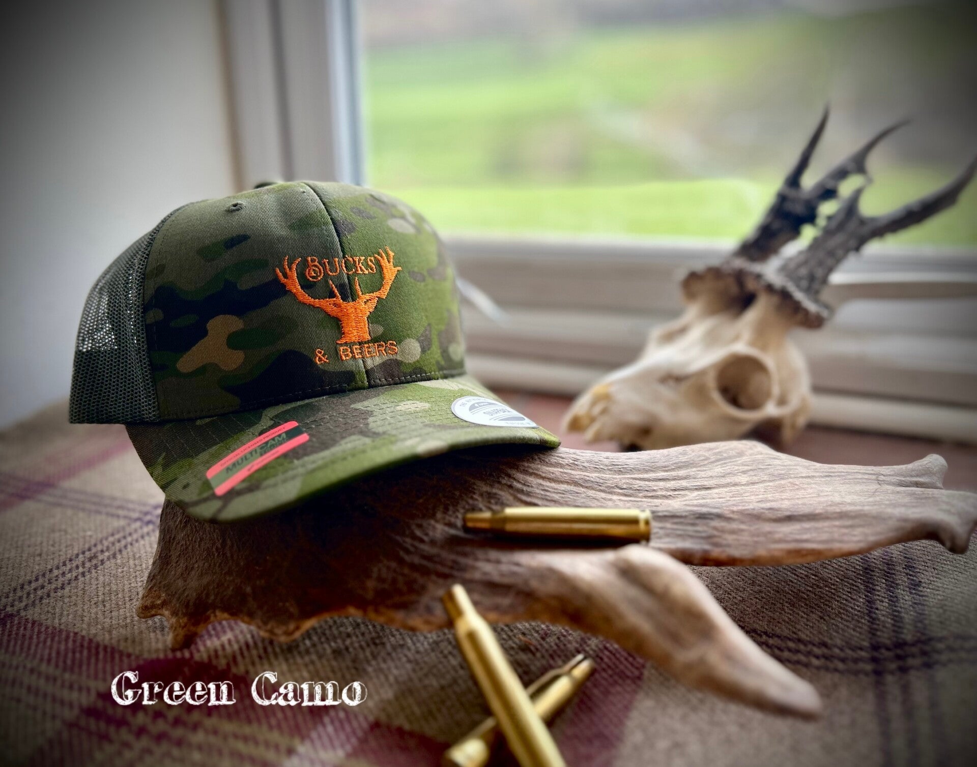 Bucks & Beers Trucker Hat Green Camo