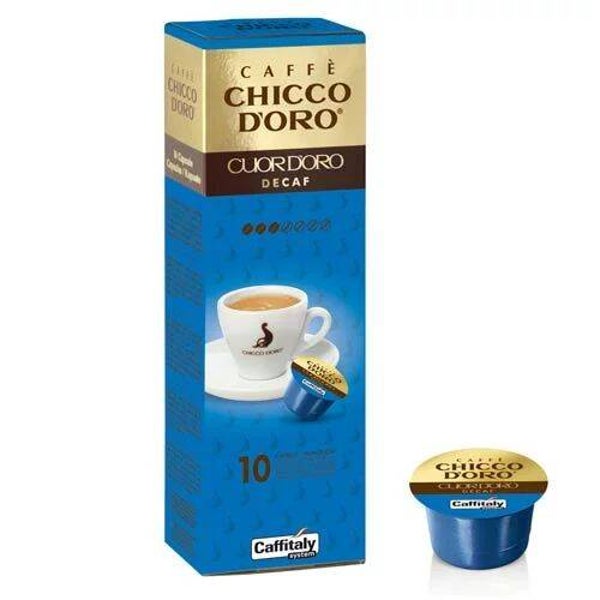 10 CAPSULE CAFFÈ DECAFFEINATO CHICCO D'ORO COMPATIBILE CAFFITALY