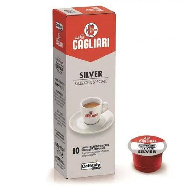 10 CAPSULE SILVER CAGLIARI CAFFITALY