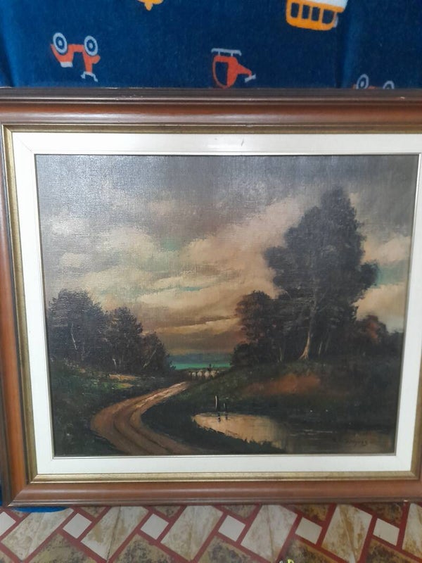 Schilderij schapen herder