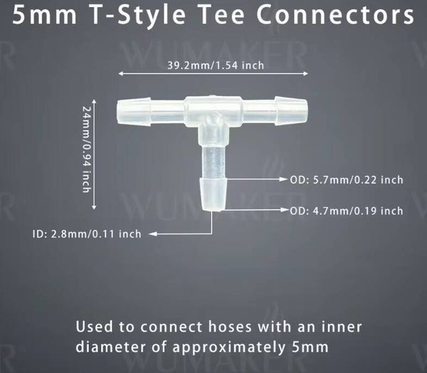 T-Style Tee Connectors ø 5mm
