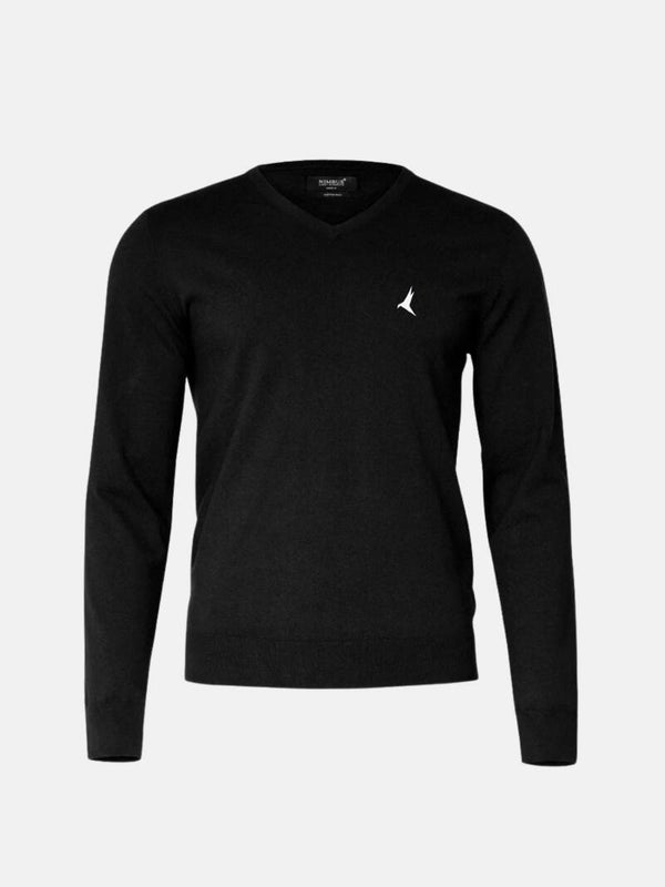 V-Ausschnitt-Pullover | black