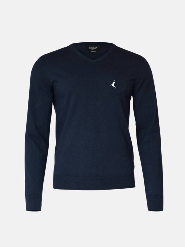 V-Ausschnitt-Pullover | navy
