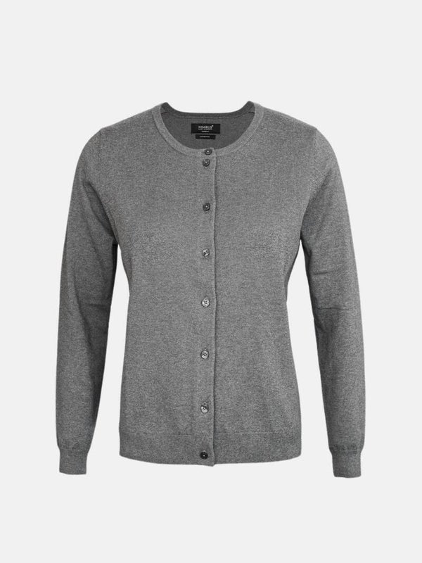 Knopf-Strickjacke | grau
