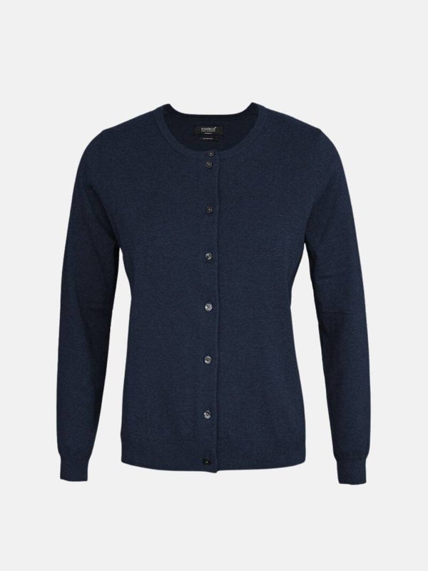 Damen Knopf-Strickjacke | marine