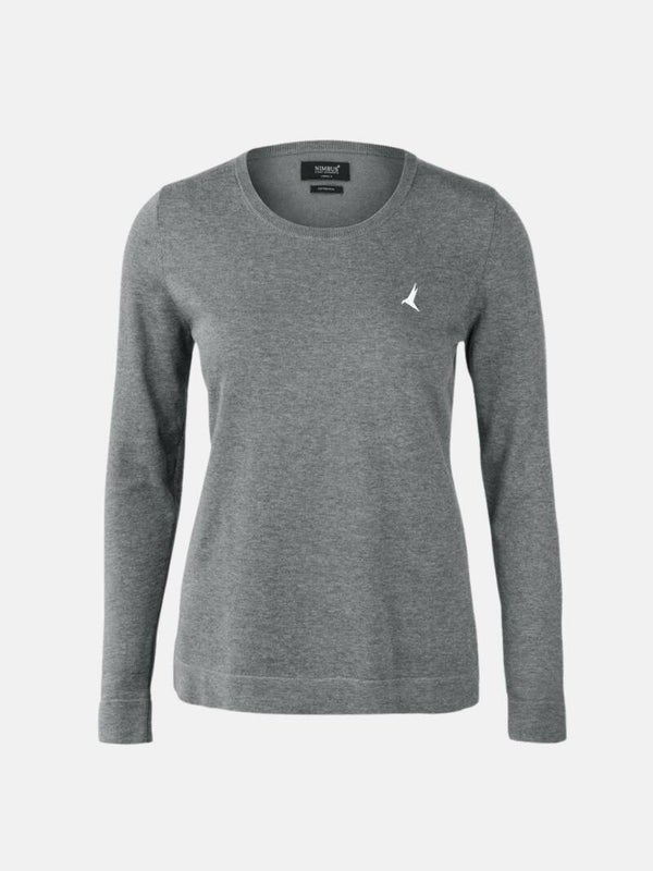 Rundhals-Pullover | grau