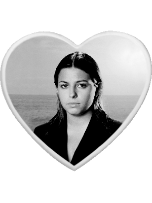 Médaillon funéraire en porcelainde en forme de coeur