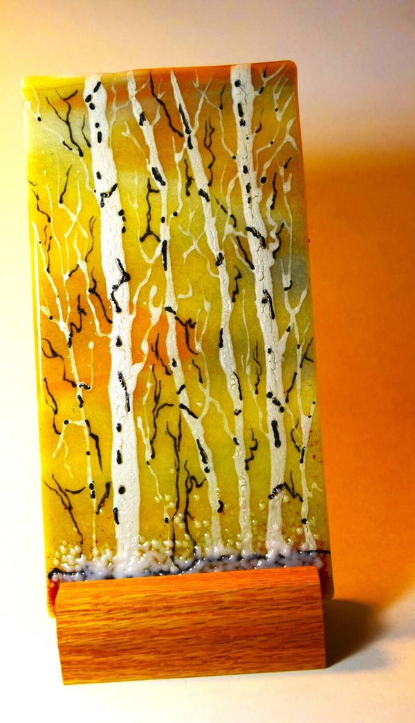 Fall Fused Glass Aspens