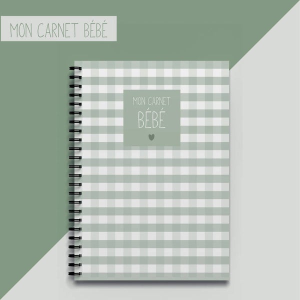 Carnet bébé  _ Vert sauge