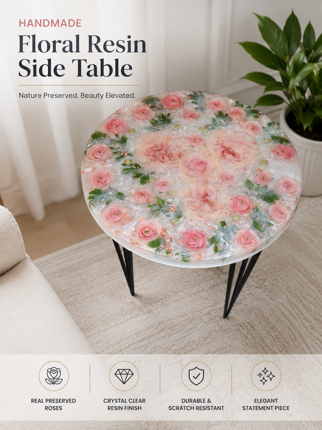 Table Pink Floral