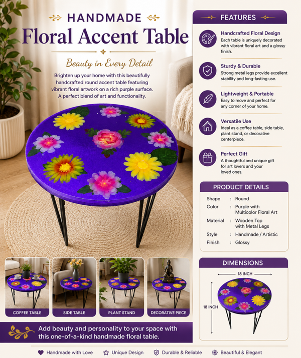 Table Purple Floral
