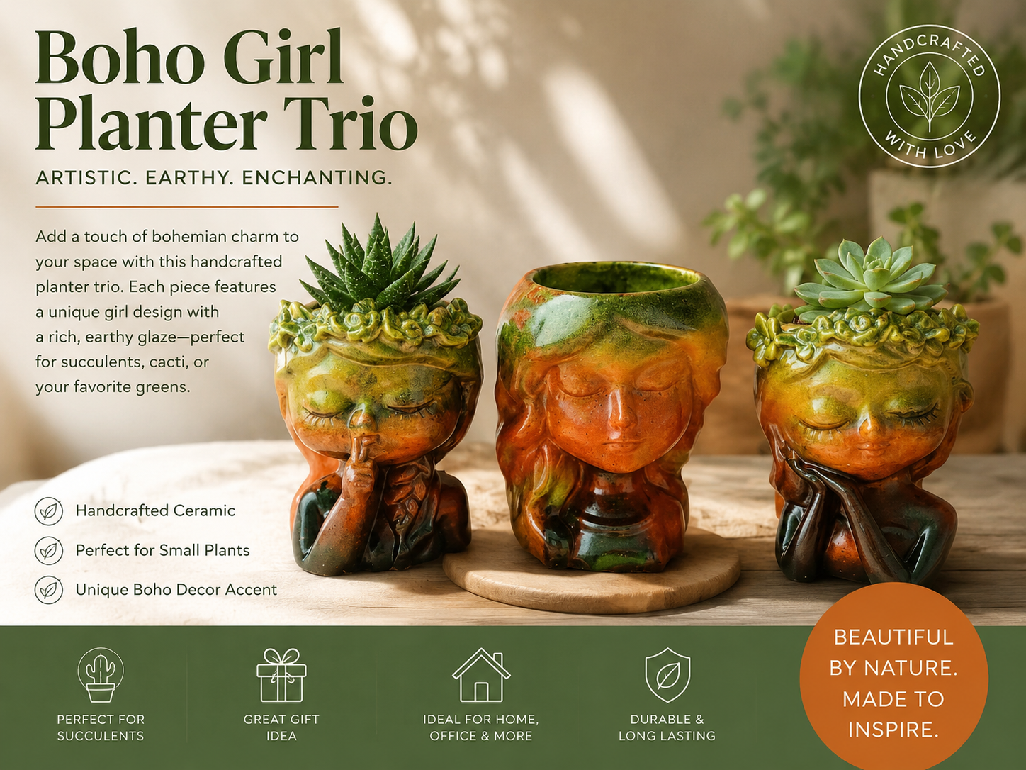 Planter/Trinket Bowl Trio