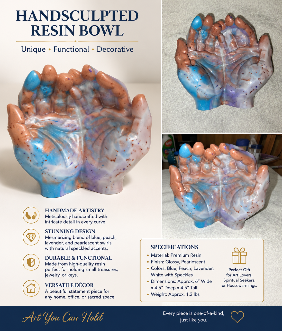 Open Hands Cache Bowl