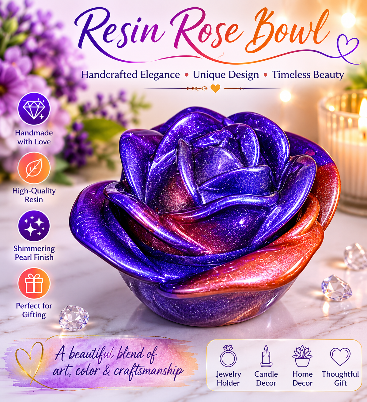 Rose Blossom Trinket Bowl