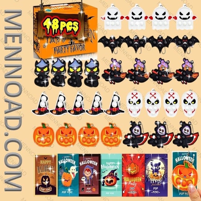 Box van 48 Halloween Pop Fidget sleutelhanger