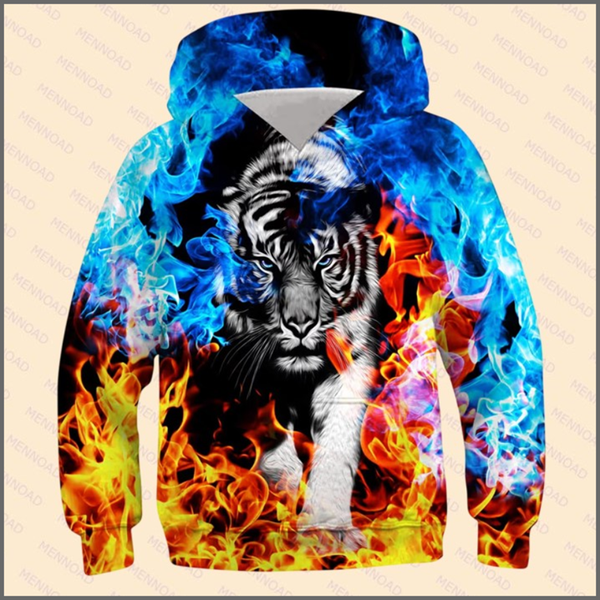 Kids Tijger Smoke Hoodie Trui 7-8 Jaar