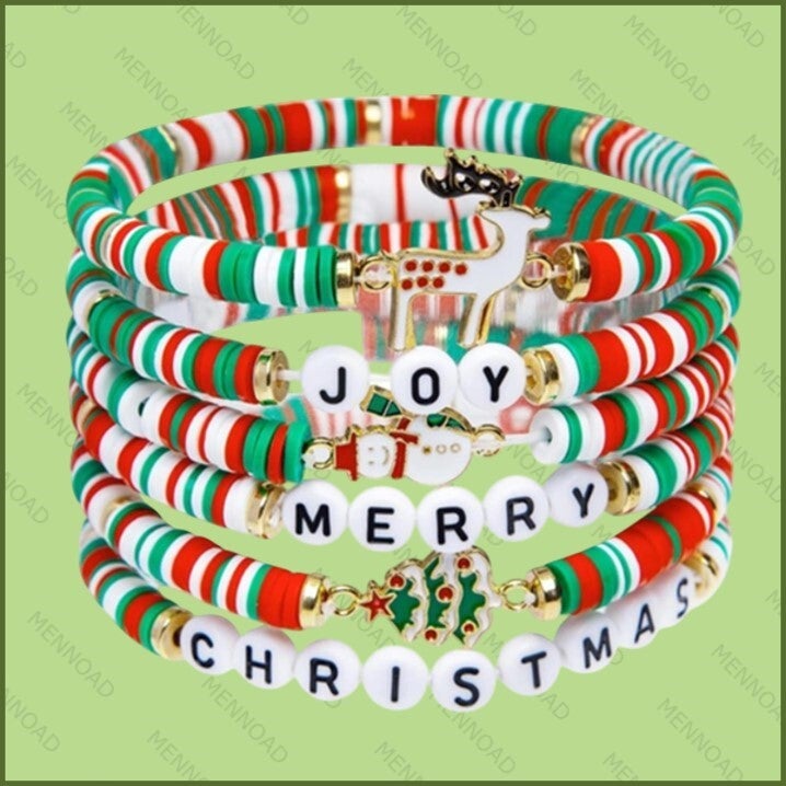 Kerst stapel armbandjes