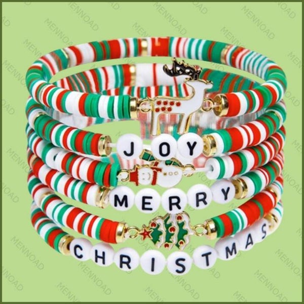 Kerst stapel armbandjes