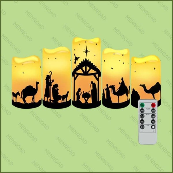 Set van 5 LED Kerstkaarsen