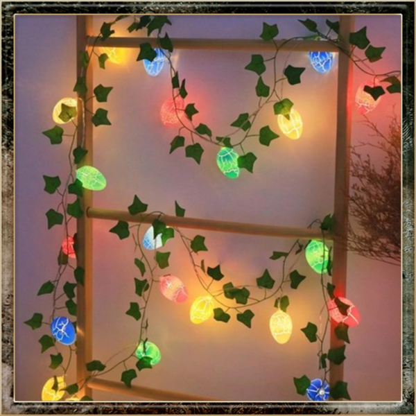Paasdecoratie Paaseieren klimop lichtslingers, 2,3M