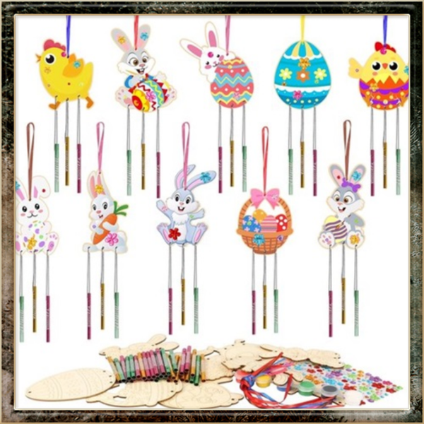 Paashaas, windspel, knutsel set voor kinderen, 10-delig