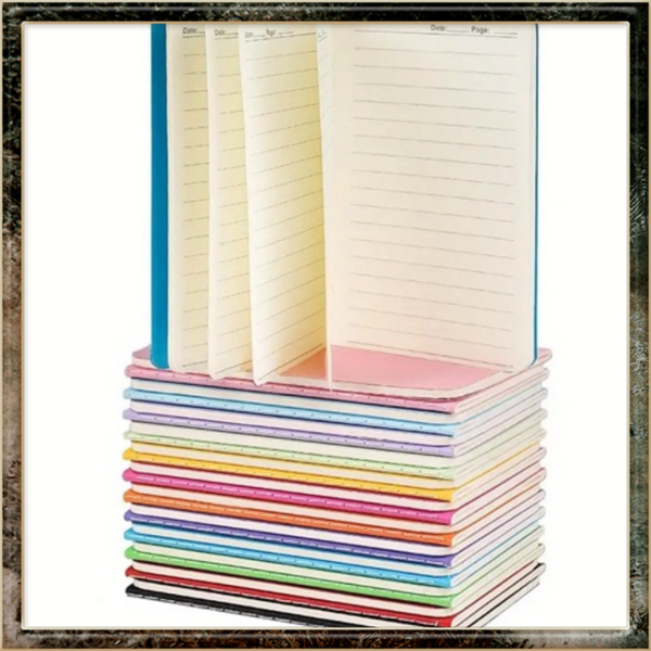 6-pack A5-notitieboek, kleurrijk gelinieerd