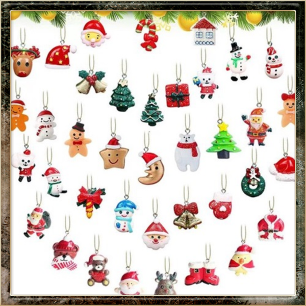 38 stuks kerst miniatuur hangers, kerstboom hangers