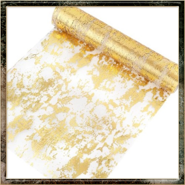 Gouden tafelloper, tafelkleed, glanzend, tafeldecoratie