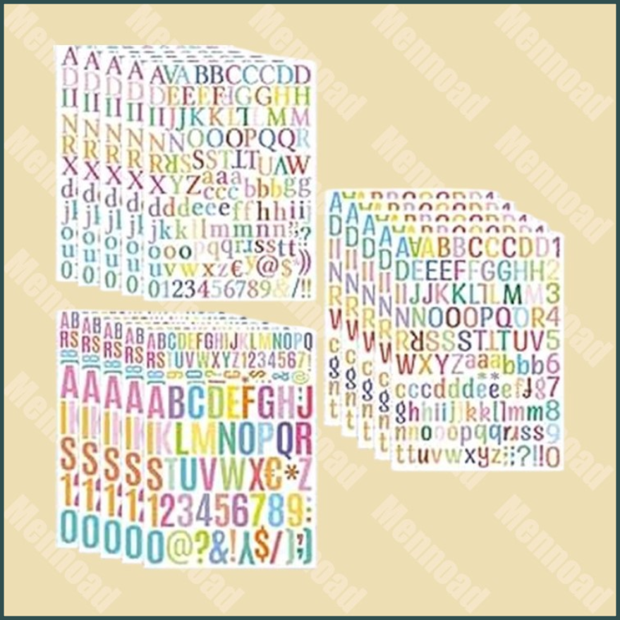 15 vellen kleurrijke alfanumerieke stickers - opplakletters en cijfers