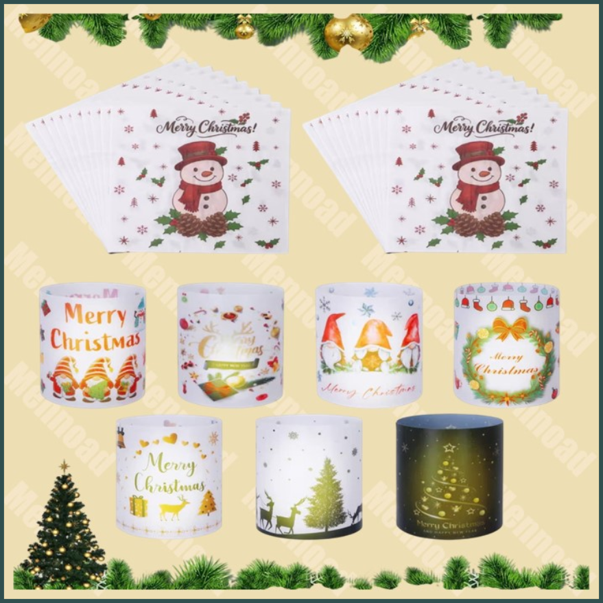 Kerst tealight houders en servetten set – 14 houders en 20 servetten