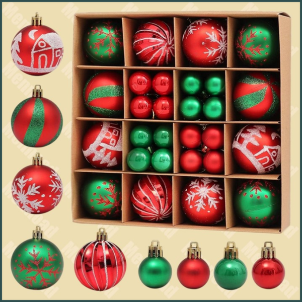 Kerstboomdecoratieset 44 stuks kerstballen boomversiering