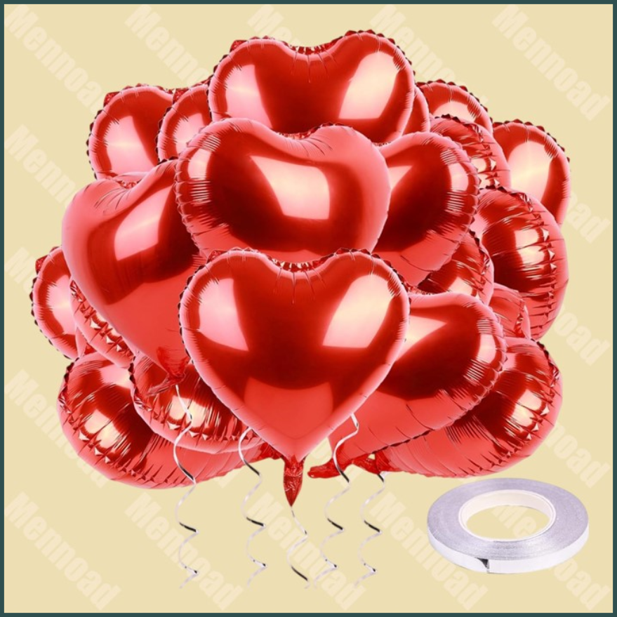 25 stuks Hartvormige ballonnen voor Valentijnsdag (45cm)
