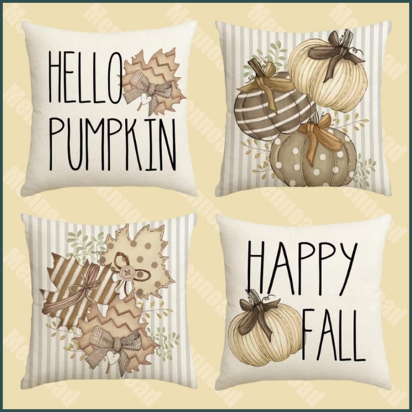 Sierkussen slopen zachte polyester Stof, 4 stuks 50x50 cm, Herfstkleuren