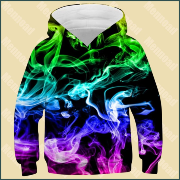 Kids 3D-print Hoodie Paars - Blauw - Groen Haze
