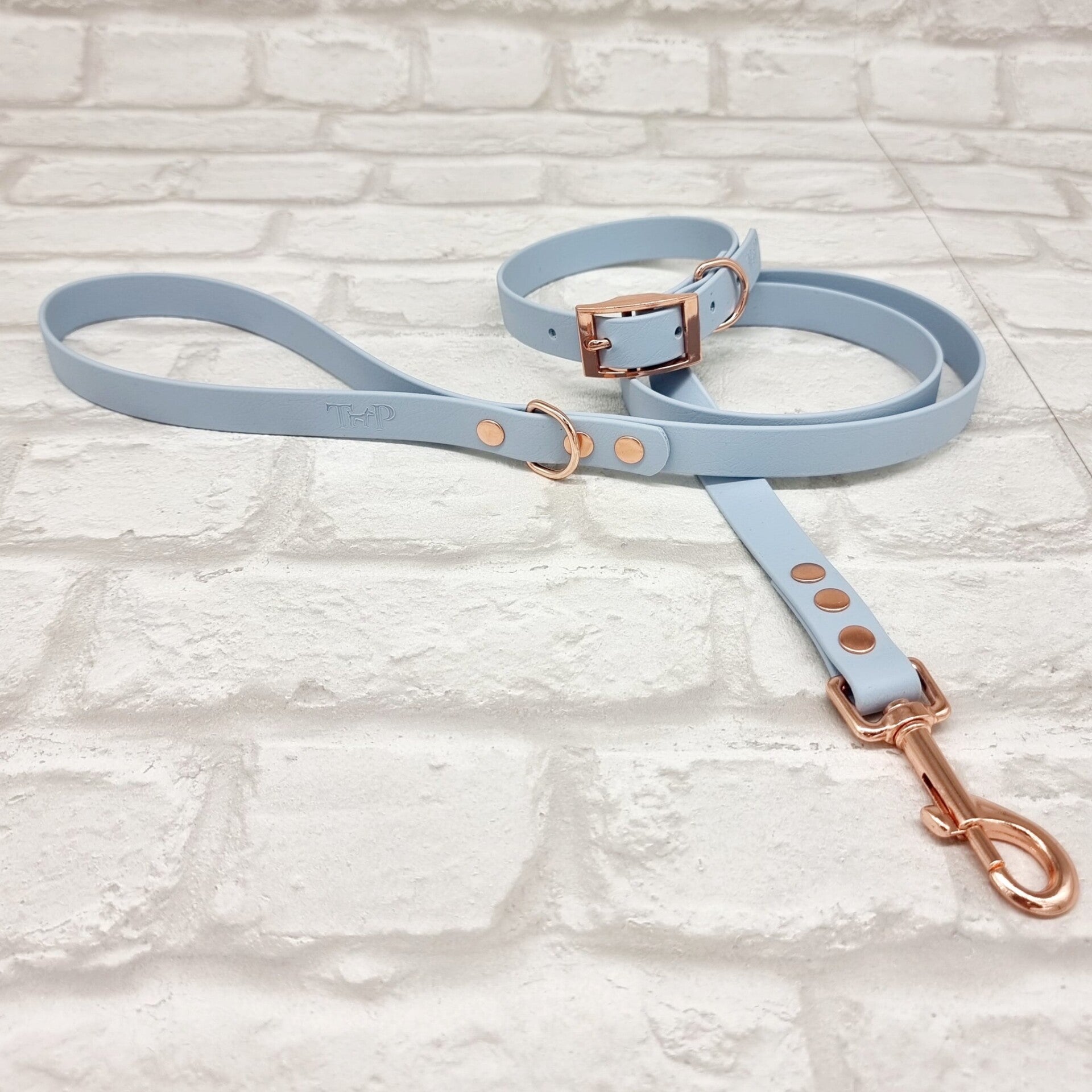 Trinkety Paws Lijn en halsband pastel blauw