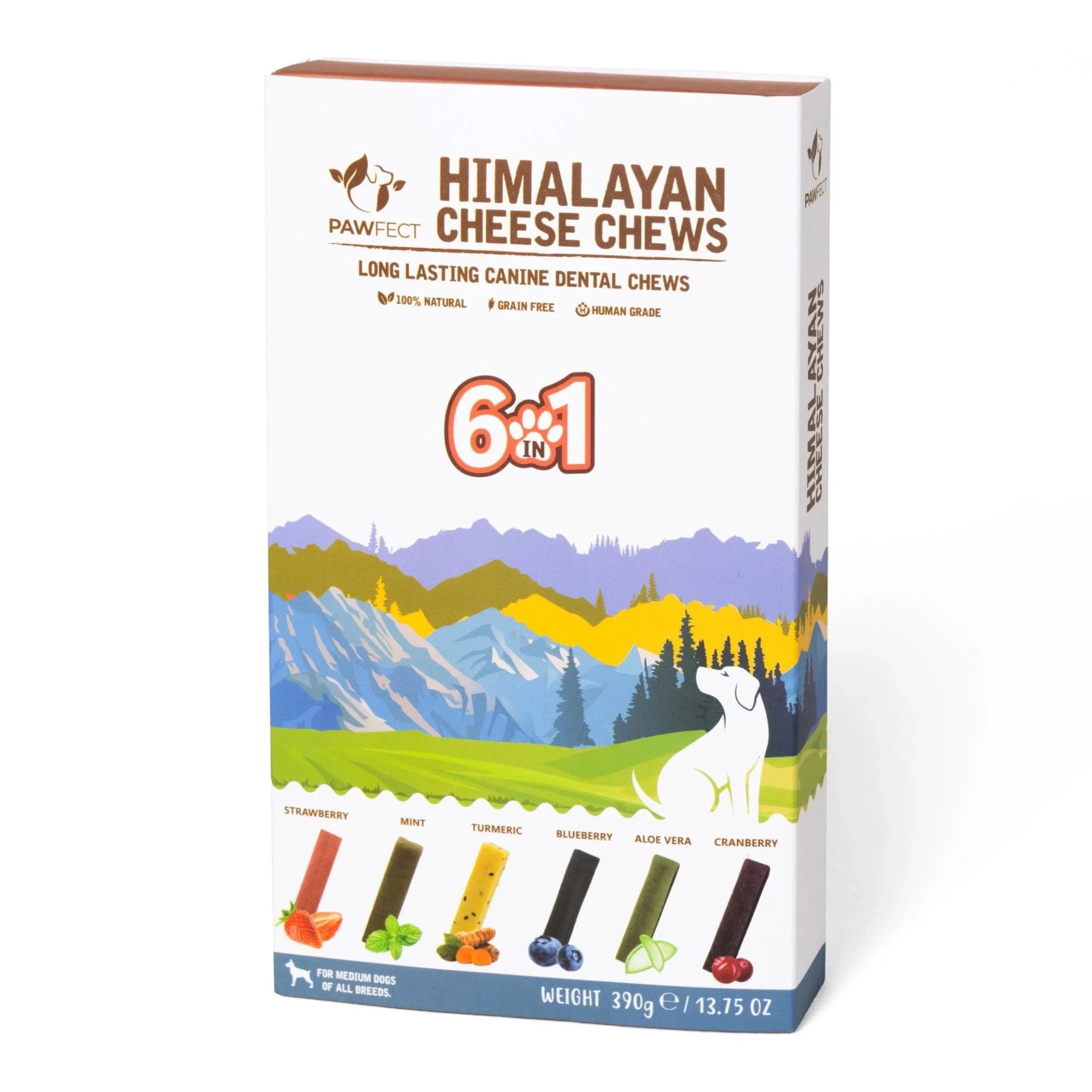 pawfect cheese chew multi box 6 x 65gr