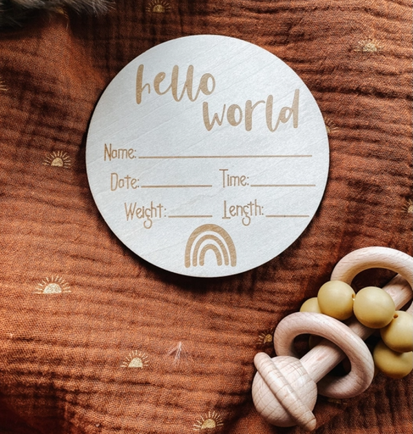 Boho Rainbow Geboorteaankondiging