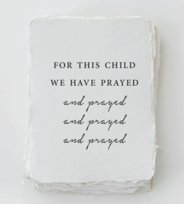 Kaart - For this child we have prayed