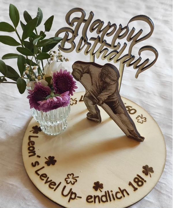 Tischdeko mit Platz für eine Kerze/Vase