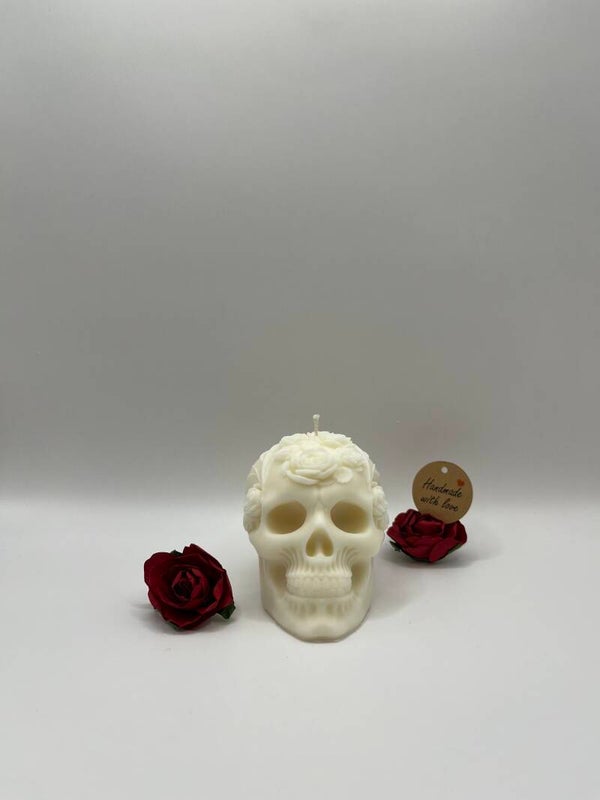 Blumenschädel - Die mystische Totenkopf-Kerze