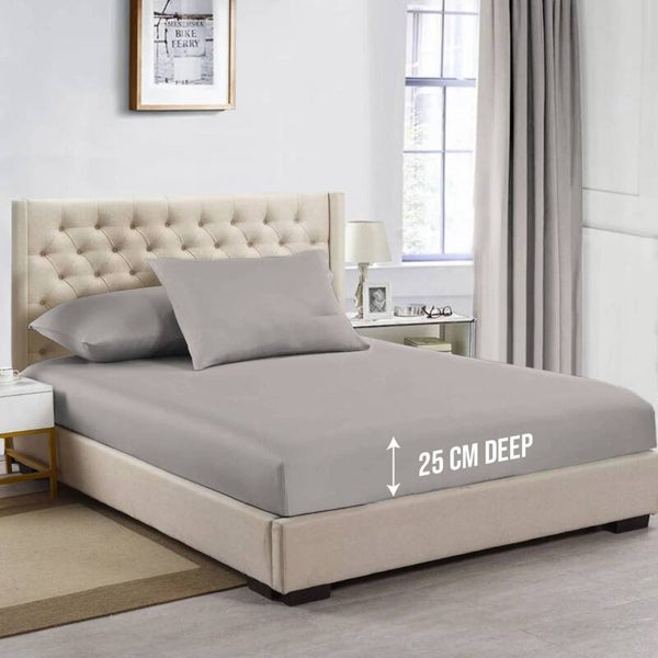 Plain Bed Sheets – Deep Fitted 30cm, Double Bed Size