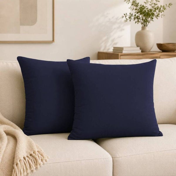Plain Decorative Sofa Cushion Covers Pair