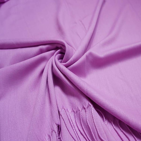 Plain Cotton Blend Pashmina Scarf with Tassels – All-Season Fashion Wrap