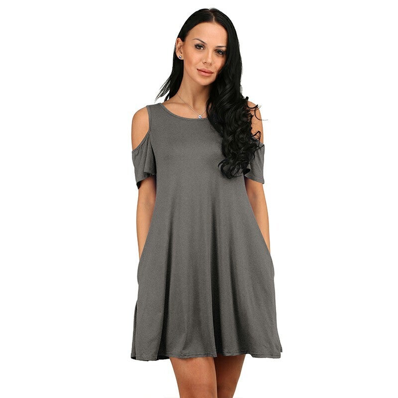Women’s Casual Mini Dress – Grey